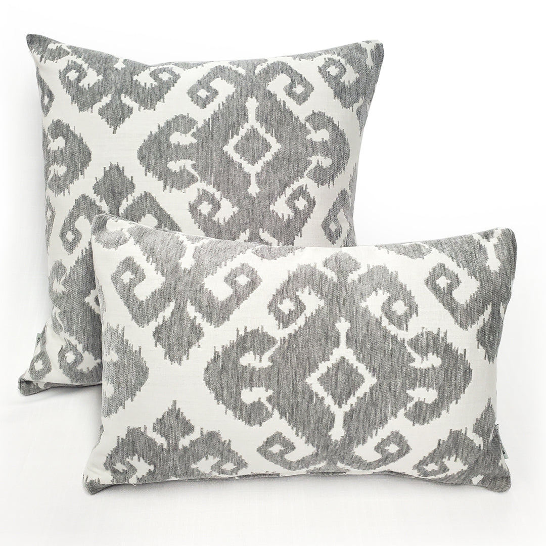 Insignia Gray Outdoor Throw Pillow 12x19 Sunbrella Fabric Polyfill Insert Image 4