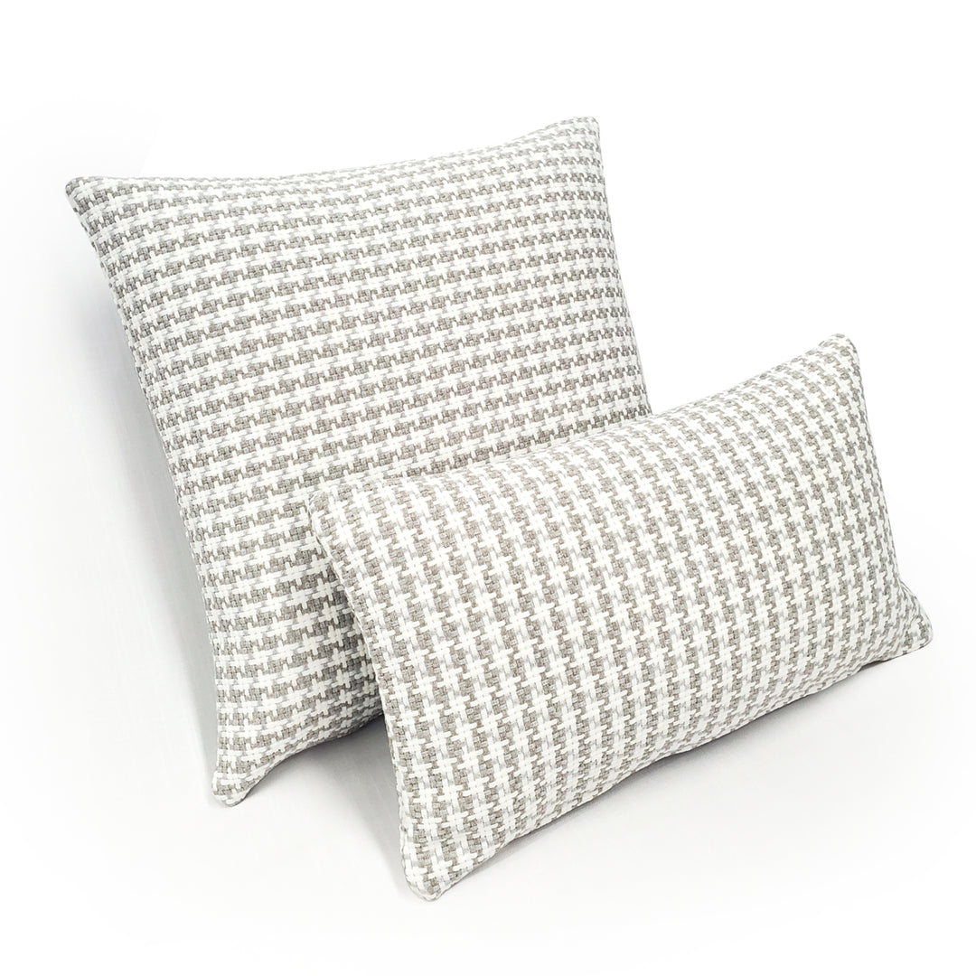 Coco Jicama Outdoor Throw Pillow 19x19 Houndstooth Polyfill Insert Durable Fabric Image 4