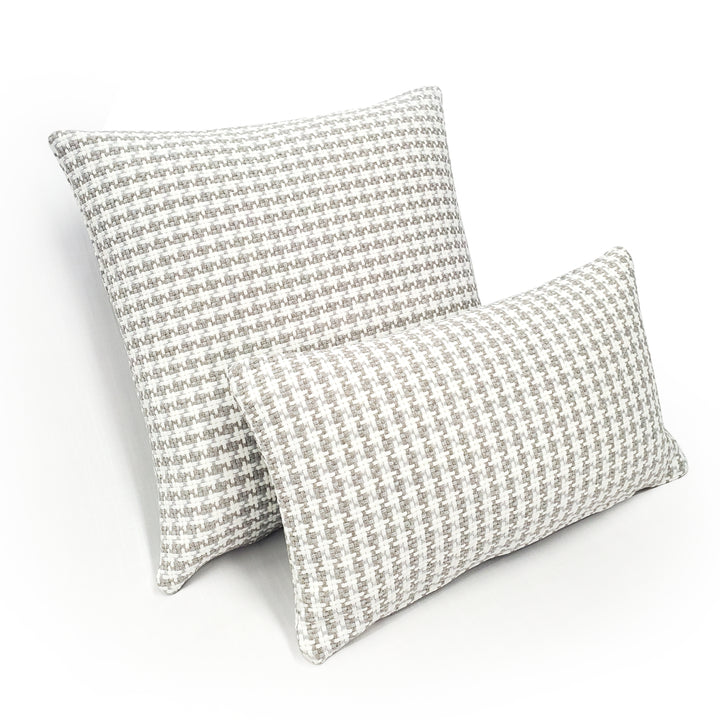 Coco Jicama Houndstooth Outdoor Throw Pillow 12x19 Polyfill Insert Durable Fabric Image 4