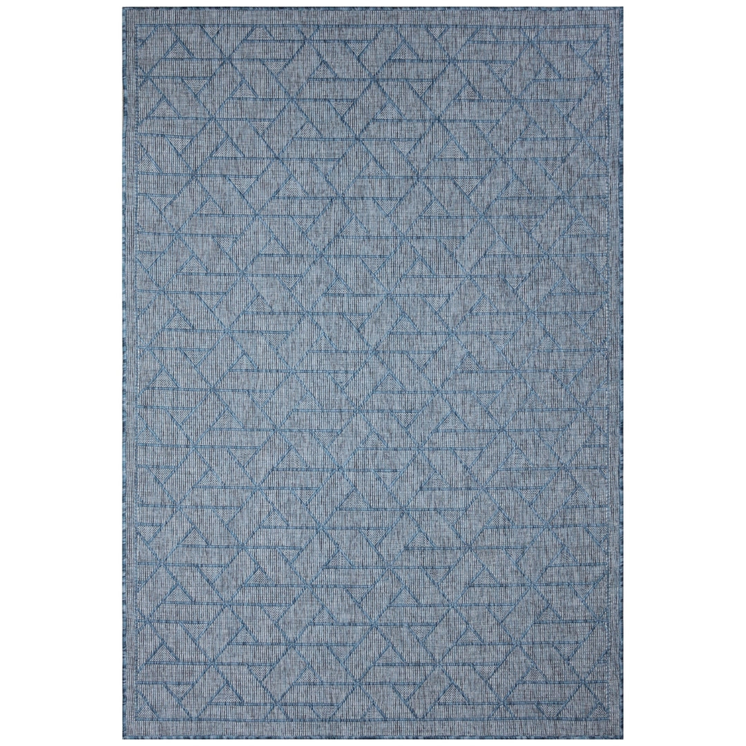 Liora Manne Carmel Pyramid Indoor Outdoor Rug Aqua 5x7 Flatweave Durable UV Stable Image 1