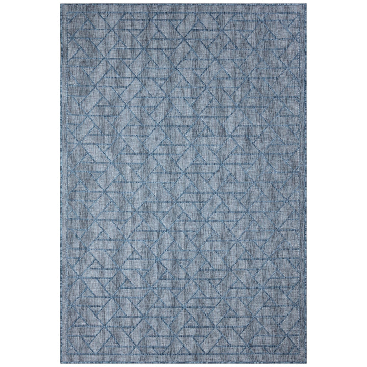 Liora Manne Carmel Pyramid Indoor Outdoor Rug Aqua 5x7 Flatweave Durable UV Stable Image 1