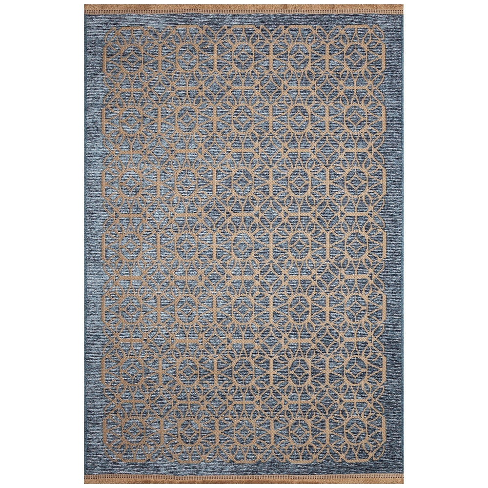 Liora Manne Mercer Tracery Indoor Rug Blue 50% Chenille 50% Jute Geometric Design Image 2