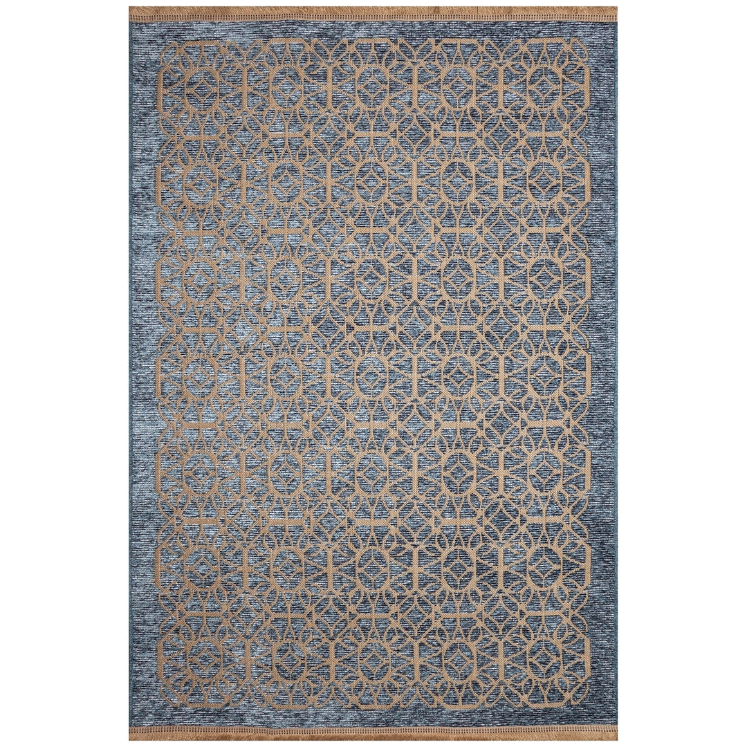 Liora Manne Mercer Tracery Indoor Rug Blue 50% Chenille 50% Jute Geometric Design Image 2