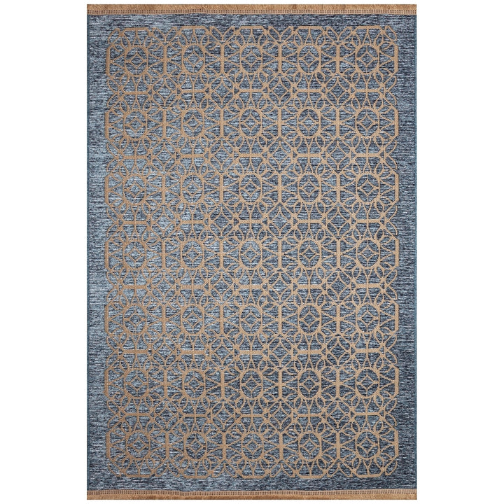 Liora Manne Mercer Tracery Indoor Rug Blue 50% Chenille 50% Jute Geometric Design Image 2