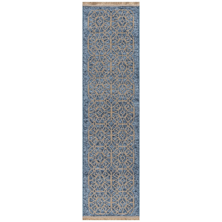 Liora Manne Mercer Tracery Indoor Rug Blue 50% Chenille 50% Jute Geometric Design Image 4