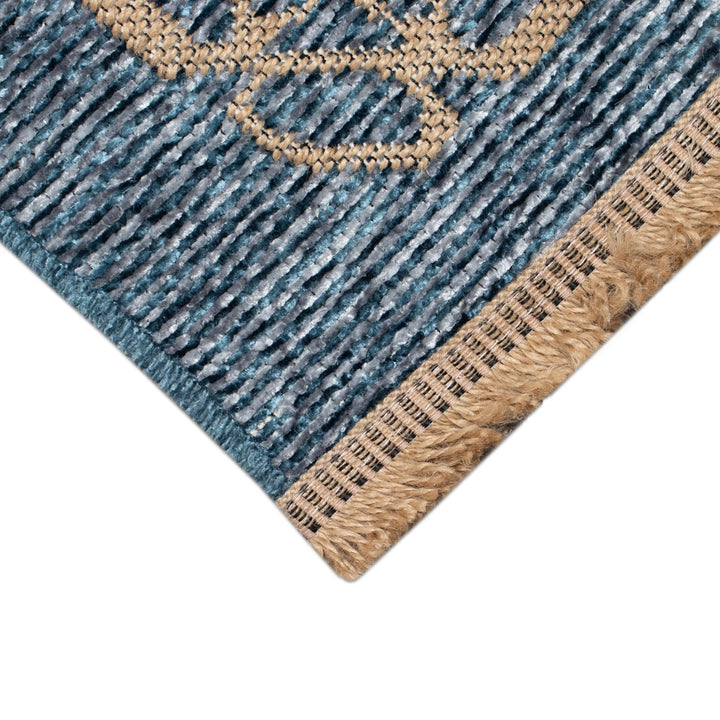 Liora Manne Mercer Tracery Indoor Rug Blue 50% Chenille 50% Jute Geometric Design Image 9