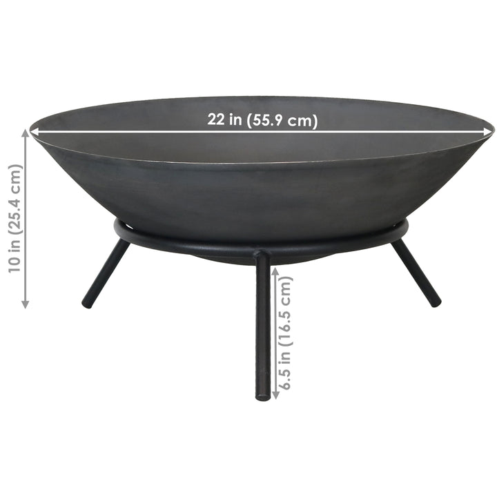 Sunnydaze 22 in Raised Cast Iron Fire Pit Bowl with Stand Image 3