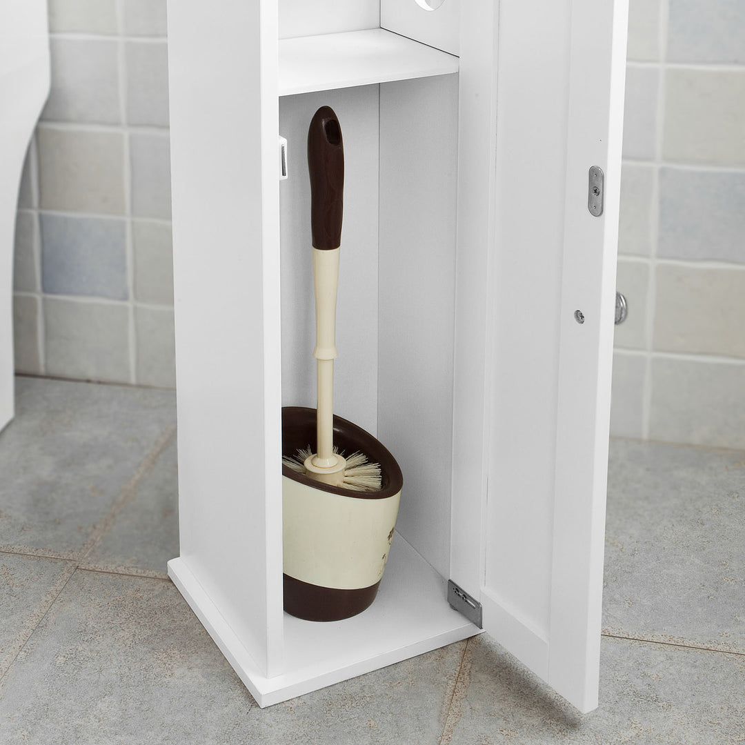 Haotian FRG135-W, White Bathroom Toilet Paper Roll Holder, Storage Cabinet Organizer Image 3