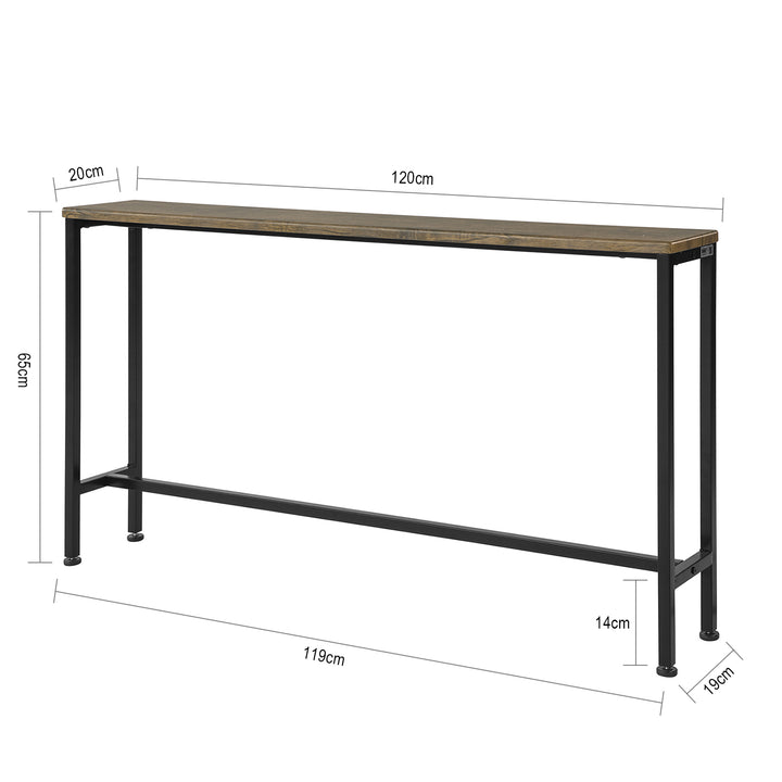 Haotian FSB19-N, Console Table Hall Table Side Table End Table Living Room Sofa Table, W47.2 x D7.9 x H25.6in Image 2