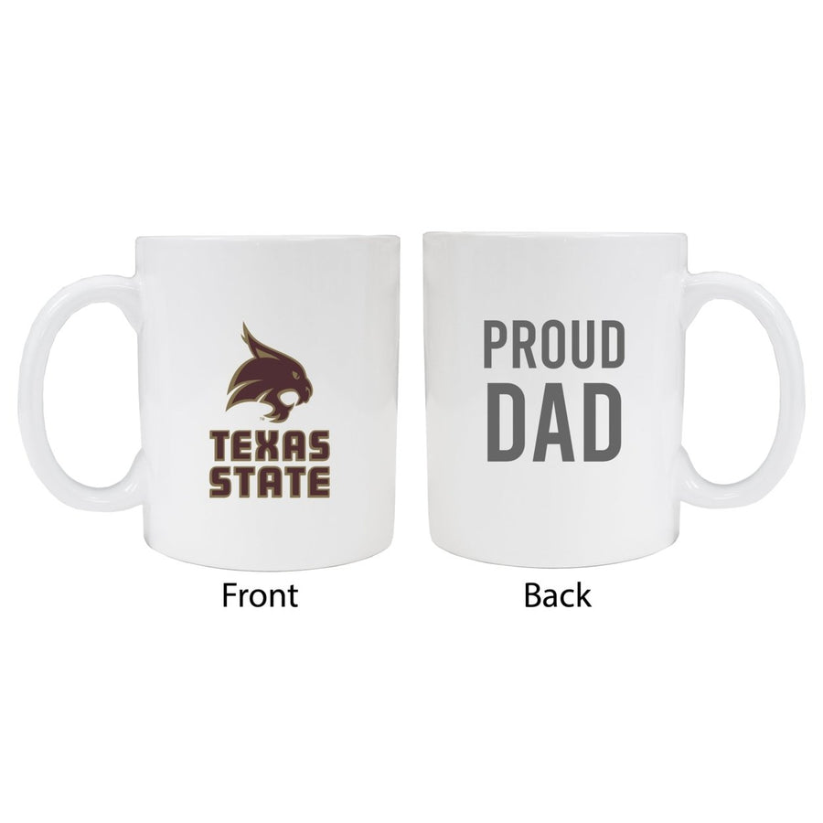 Texas State Bobcats Proud Dad Ceramic Coffee Mug - White (2 Pack) Image 1