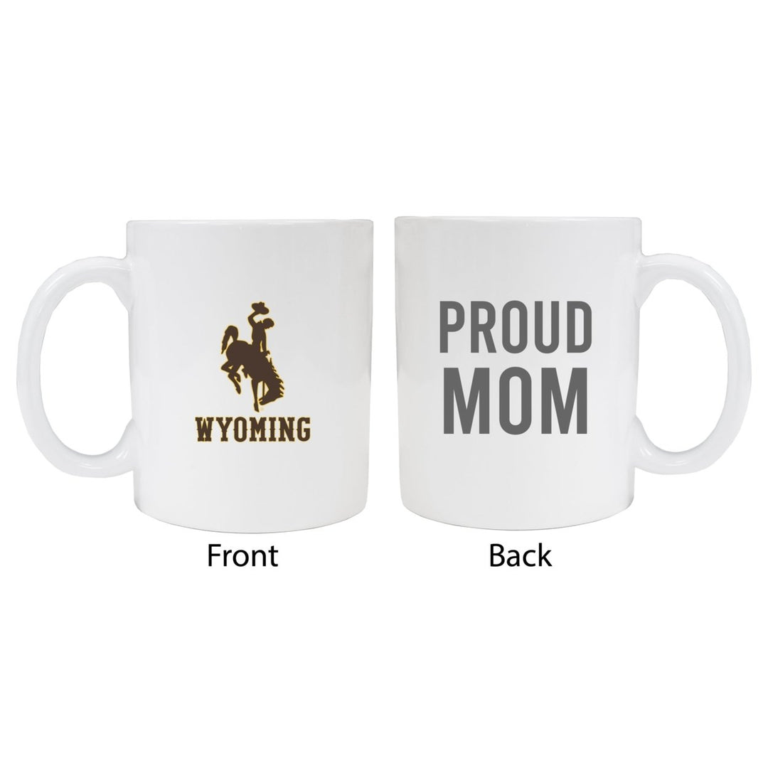 University of Wyoming Proud Mom Ceramic Coffee Mug - White (2 Pack) Image 1