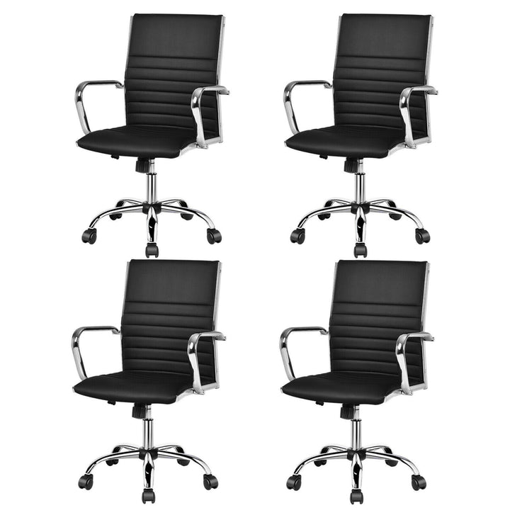 PU Leather Office Chair High Back Conference Task Chair w/Armrests Image 6