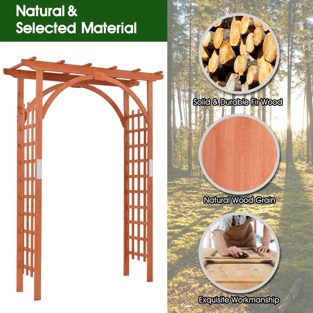 Premium Outdoor Wooden Cedar Arbor Arch Pergola Trellis Wood Garden Yard Lattice Image 9