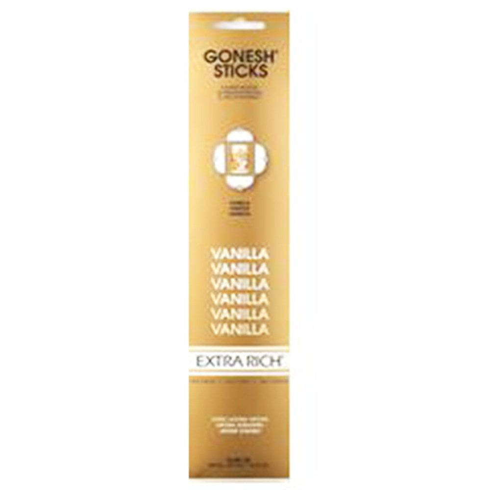 Gonesh Incense Extra Rich- Vanilla (20 Sticks In 1 Pack) (Pack of 3) Image 1