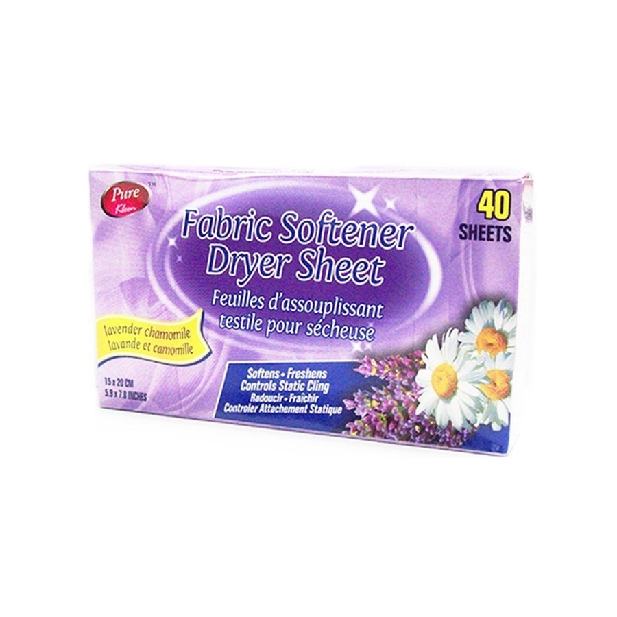 Pure Kleen Fabric Softener Dryer Sheet- Lavender Chamomile (40 Sheets) 308874 Image 1