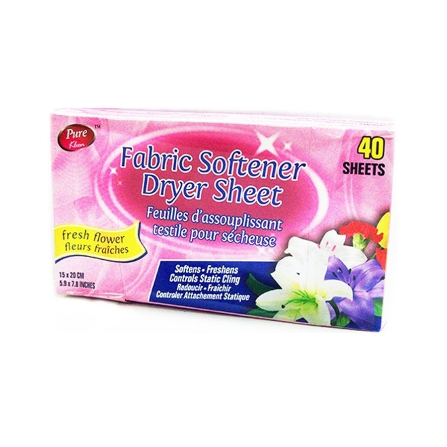 Pure Kleen Fabric Softener Dryer Sheet- Fresh Flower (40 Sheets) (Pack of 3) Image 1