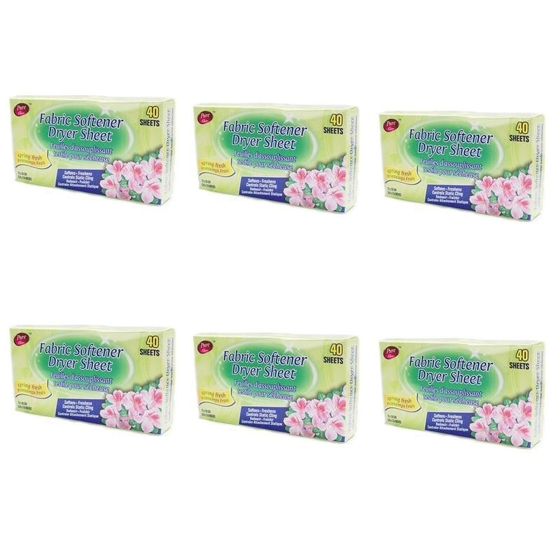 Pure Kleen Fabric Softener Dryer Sheet- Spring Fresh (40 Sheets) (Pack of 6) Image 1