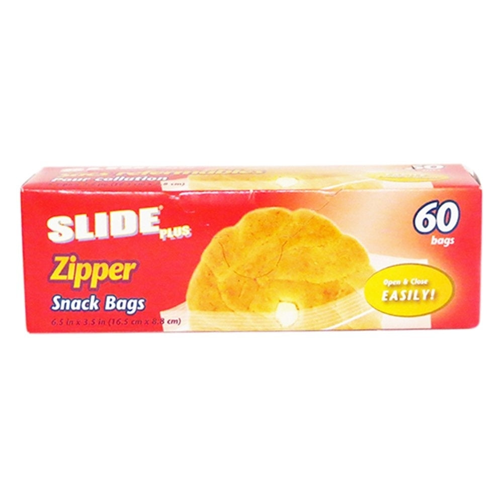 Slide Plus Zipper Snack Bags (60 Bags) 205241 Image 1