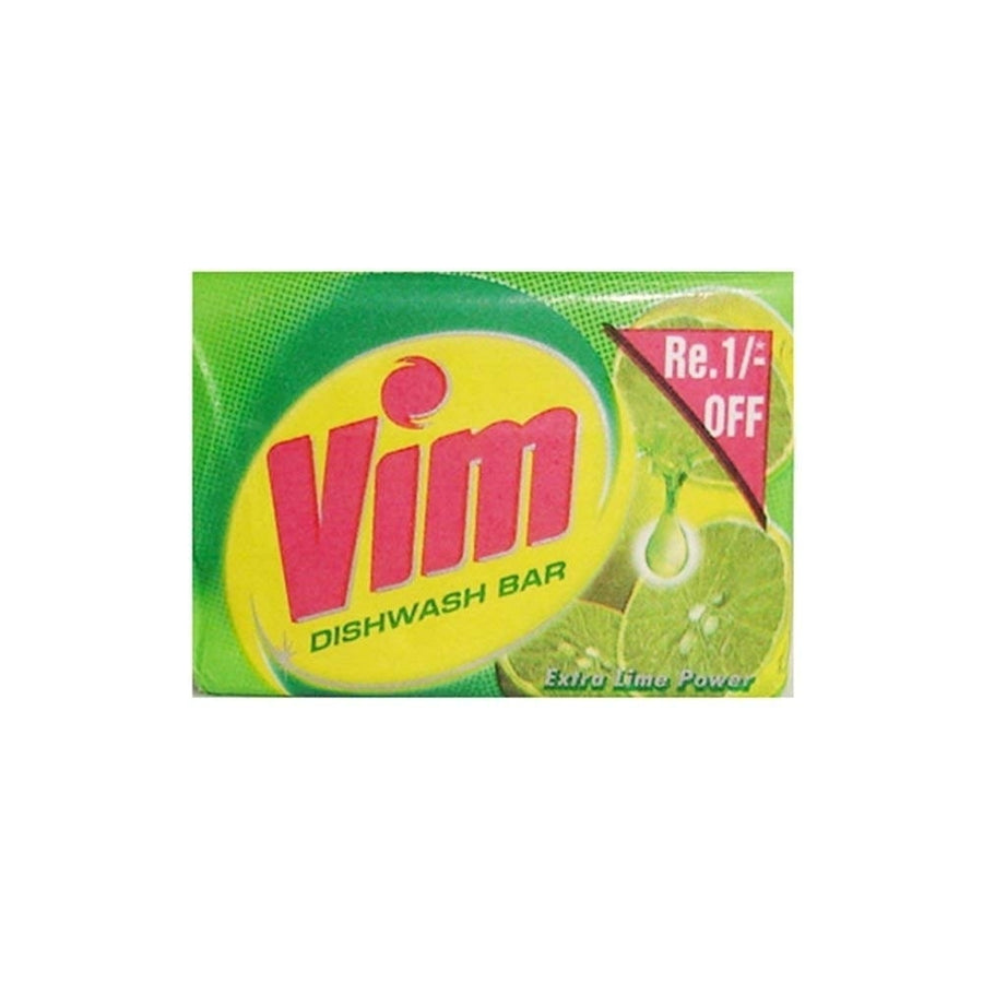 Vim Dishwash Bar Extra Lime Power 100g Model 281419 for Effective Cleaning Image 1