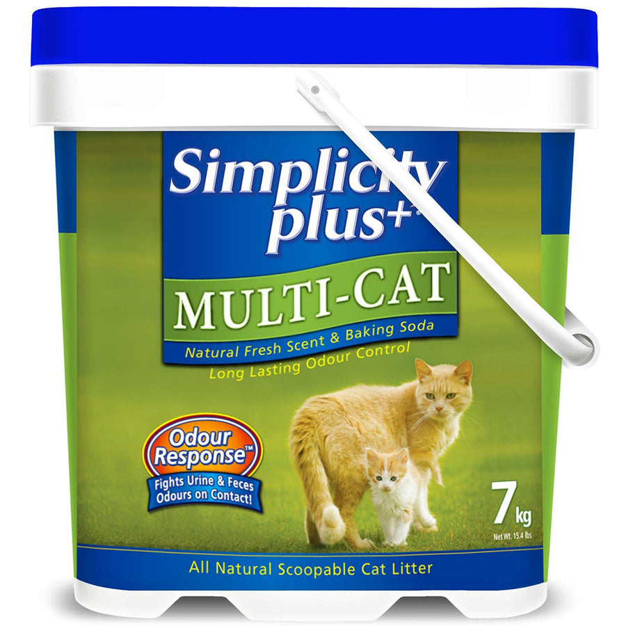 Simplicity Plus, Multi-Cat, Scented Cat Litter, Long Lasting Odour Control, Easy to Carry 7 kg Pail Image 1