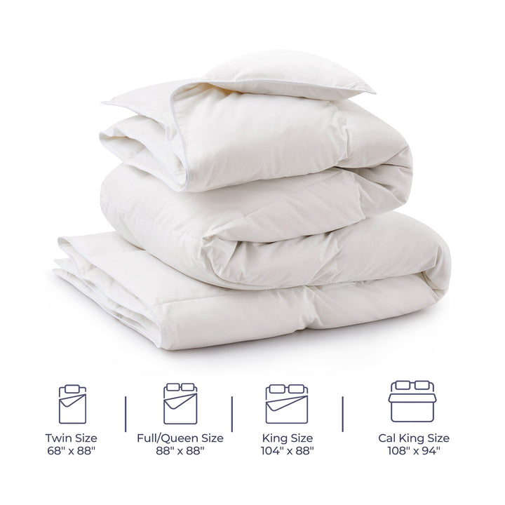 Premium All Seasons White Goose Feather Fiber and Down Comforter Image 6