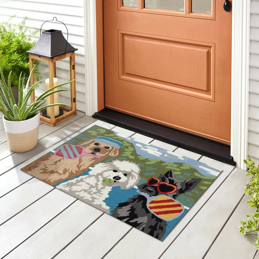 Liora Manne Frontporch Pickled Pups Indoor Outdoor Rug Multi Image 1