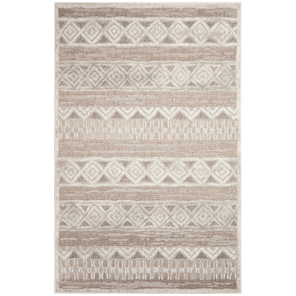 Liora Manne Napoli Diamond Stripe Indoor Rug Natural 100% Polypropylene 5x8 Image 2