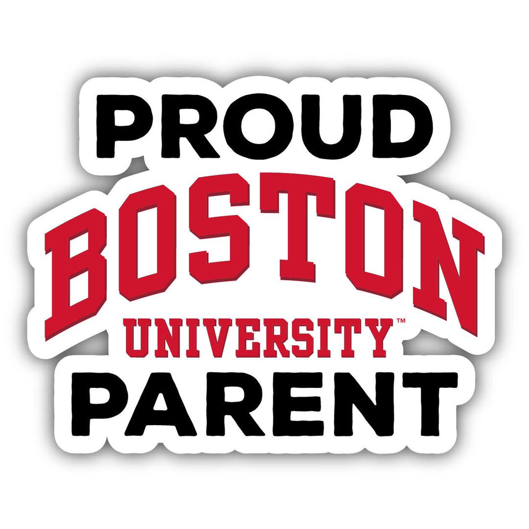 Boston Terriers 4-Inch Proud Parent 4-Pack NCAA Vinyl Sticker - Durable School Spirit Decal Image 1