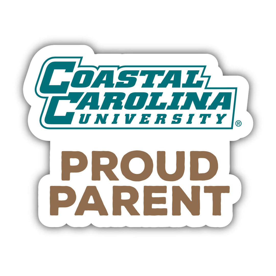 Coastal Carolina University 4-Inch Proud Parent 4-Pack NCAA Vinyl Sticker - Durable School Spirit Decal Image 1