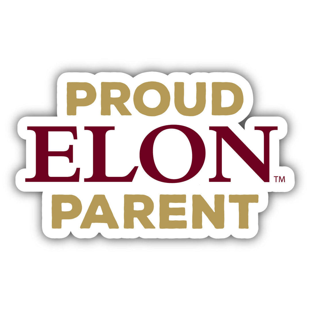 Elon University 4-Inch Proud Parent 4-Pack NCAA Vinyl Sticker - Durable School Spirit Decal Image 1