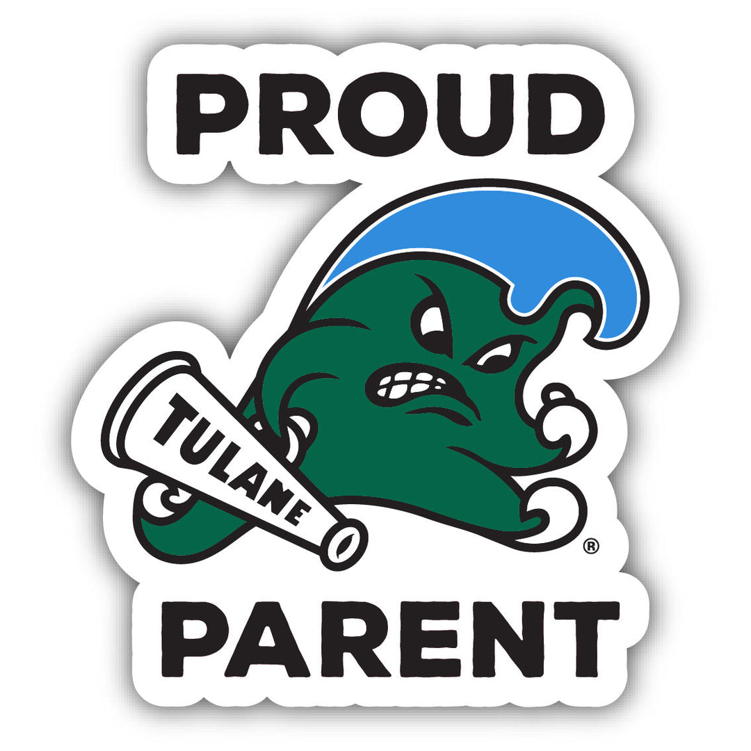 Tulane University Green Wave 4-Inch Proud Parent NCAA Vinyl Sticker - Durable School Spirit Decal Image 1