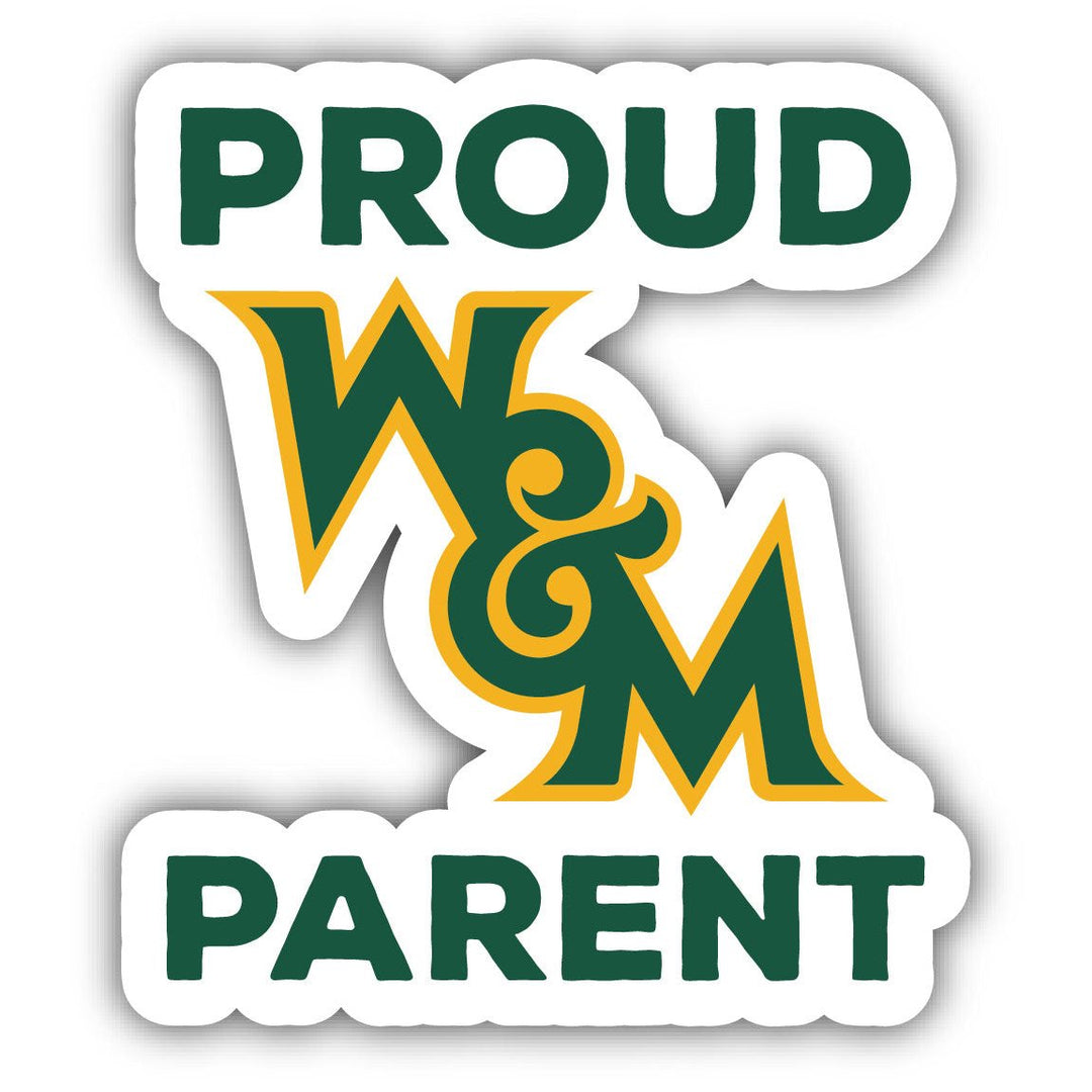 William and Mary 4-Inch Proud Parent NCAA Vinyl Sticker - Durable School Spirit Decal Image 1