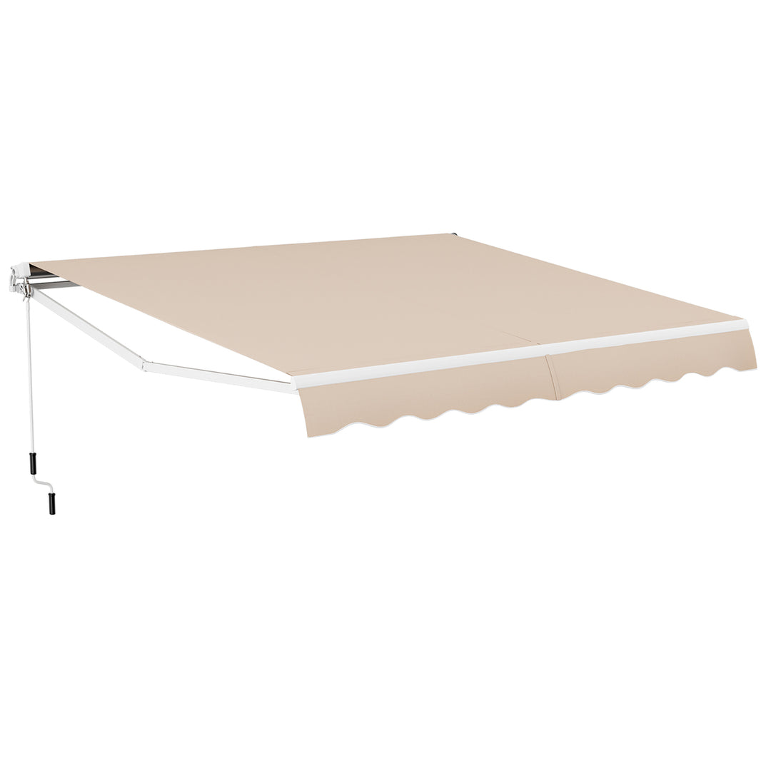 Retractable Patio Awning Aluminum Deck Sunshade Shelter Outdoor Beige Image 3