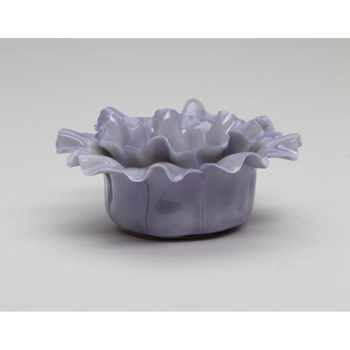 Ceramic Purple Flower Candle Holder 4.25 inch  Mom Image 3