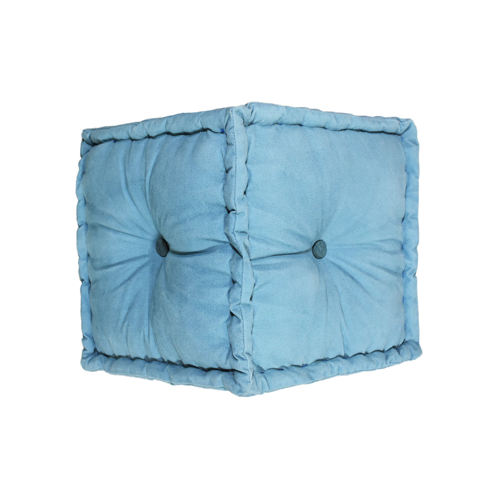 BBH Homes Handmade Blue Square Shaped Canvas 18x18x18 Pouf BBBACPF0013 Image 5