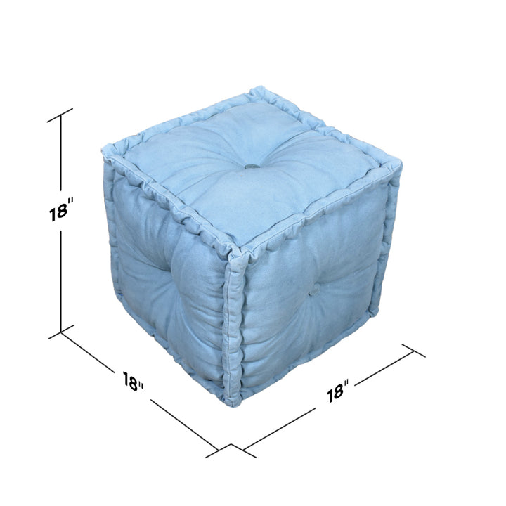 BBH Homes Handmade Blue Square Shaped Canvas 18x18x18 Pouf BBBACPF0013 Image 7