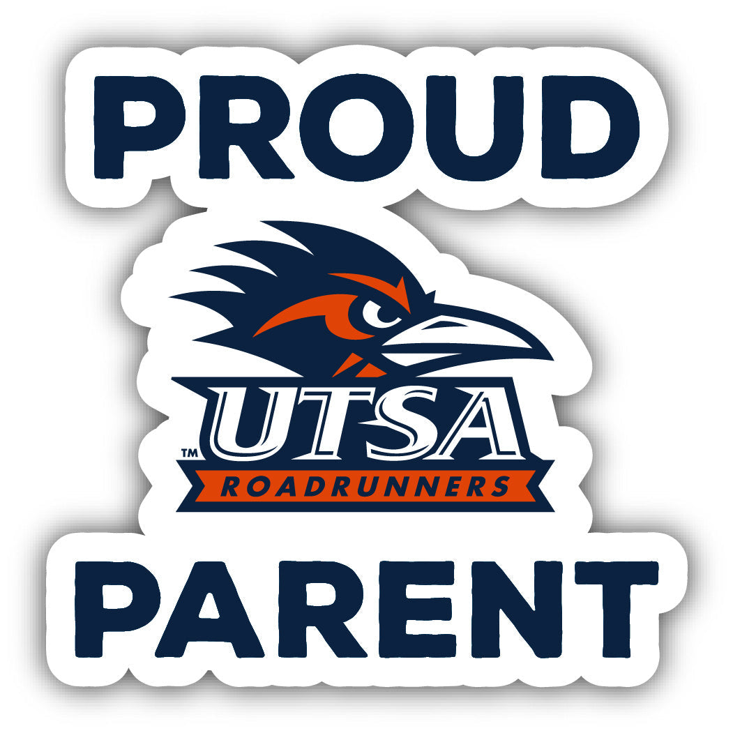 UTSA Road Runners 4-Inch Proud Parent 4-Pack NCAA Vinyl Sticker - Durable School Spirit Decal Image 1