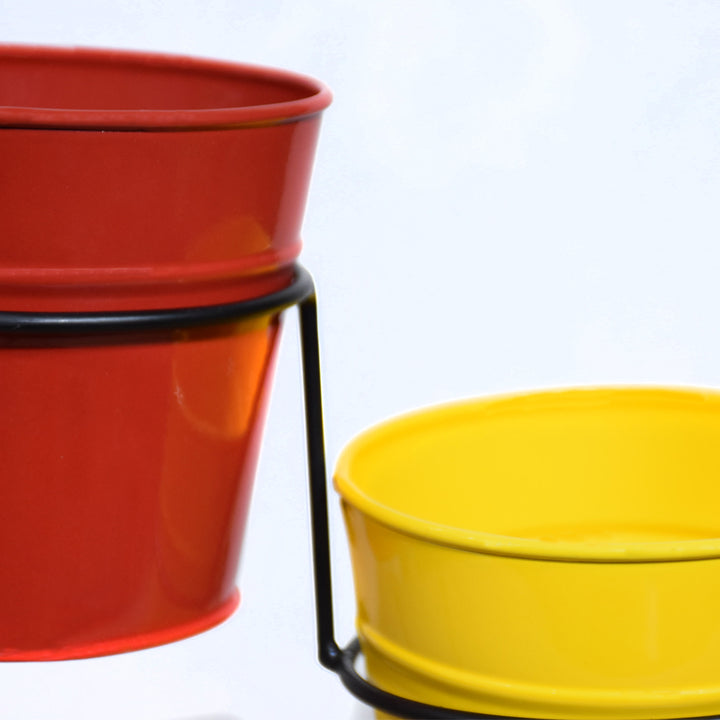 BBH Homes Round Iron Planters Red Yellow 10.4x4.5x8.9 Inch Model BBVK1015 Image 4