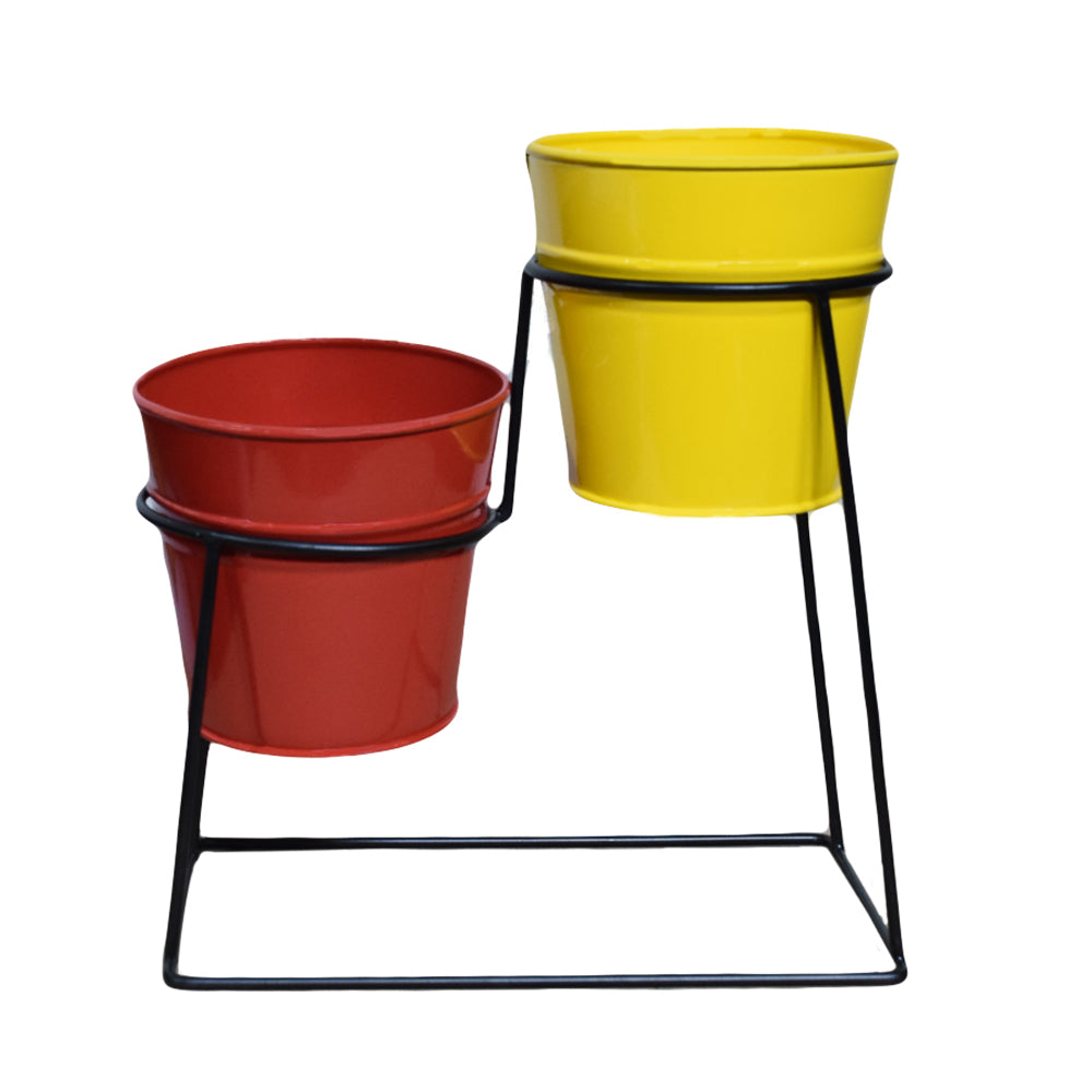 BBH Homes Round Iron Planters Red Yellow 10.4x4.5x8.9 Inch Model BBVK1015 Image 5