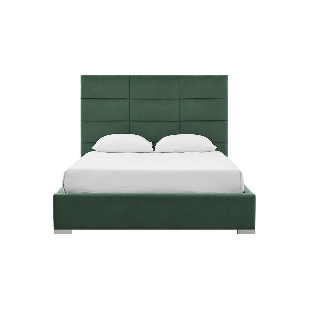 Iconic Home Durazzo Storage Platform Bed Frame With Headboard Velvet Upholstered Box Quilted, Modern Contemporary Image 2