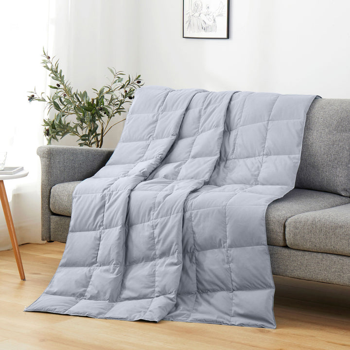 Cozy throw blanket, Peach Skin Fabric Down Feather Fiber Throw Blanket, 50" x 70" Image 3