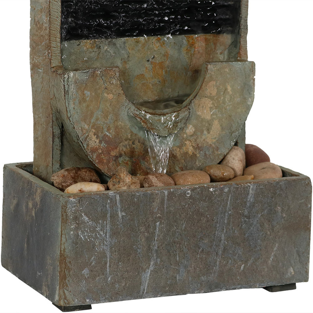 Sunnydaze Half Moon Slate Indoor Tabletop Water Fountain - 16 in Image 6