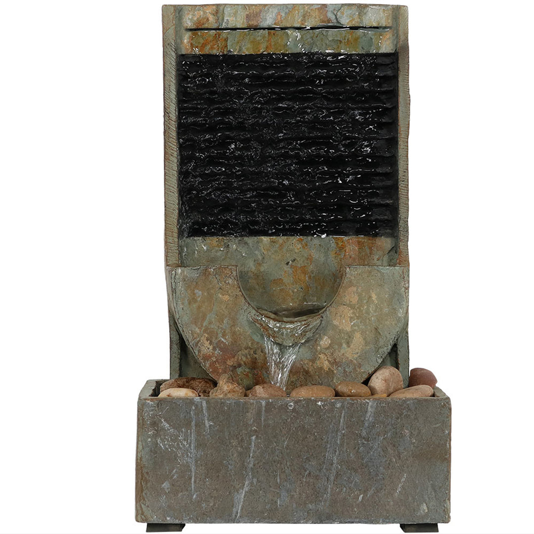 Sunnydaze Half Moon Slate Indoor Tabletop Water Fountain - 16 in Image 9