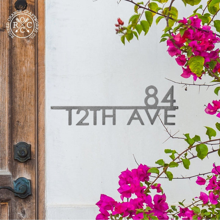 Magnolia Address Plaque - 3 Sizes - Modern Outside House Numbers for Address Image 1