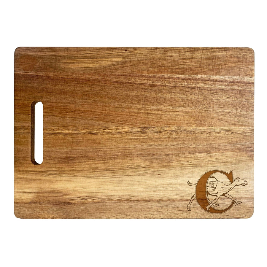 Campbell University Fighting Camels Classic Acacia Wood Cutting Board - Small Corner Logo Image 1