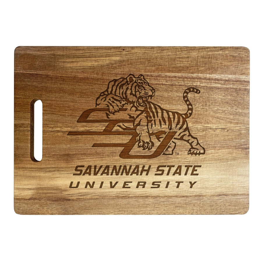 Savannah State University Classic Acacia Wood Cutting Board - Small Corner Logo Image 1