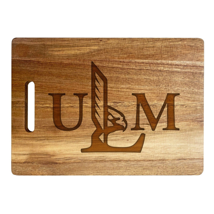 University of Louisiana Monroe Classic Acacia Wood Cutting Board - Small Corner Logo Image 1