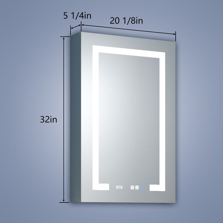 Boost-M2 20x32 Lighted Bathroom Medicine Cabinet Recessed LED Defogging Mirror Image 5