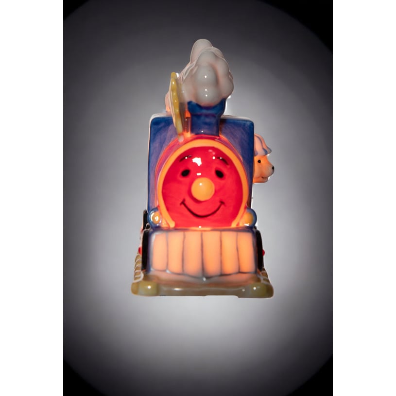 Ceramic Train Engine Nightlight Plug-In for Nursery Baby Gift 3.5" Image 1