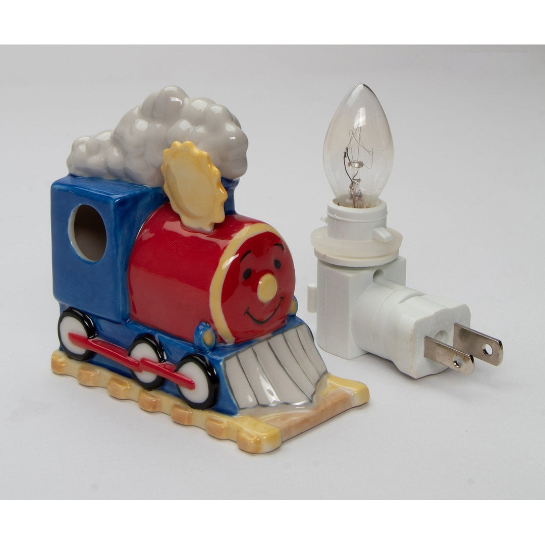 Ceramic Train Engine Nightlight Plug-In for Nursery Baby Gift 3.5" Image 4